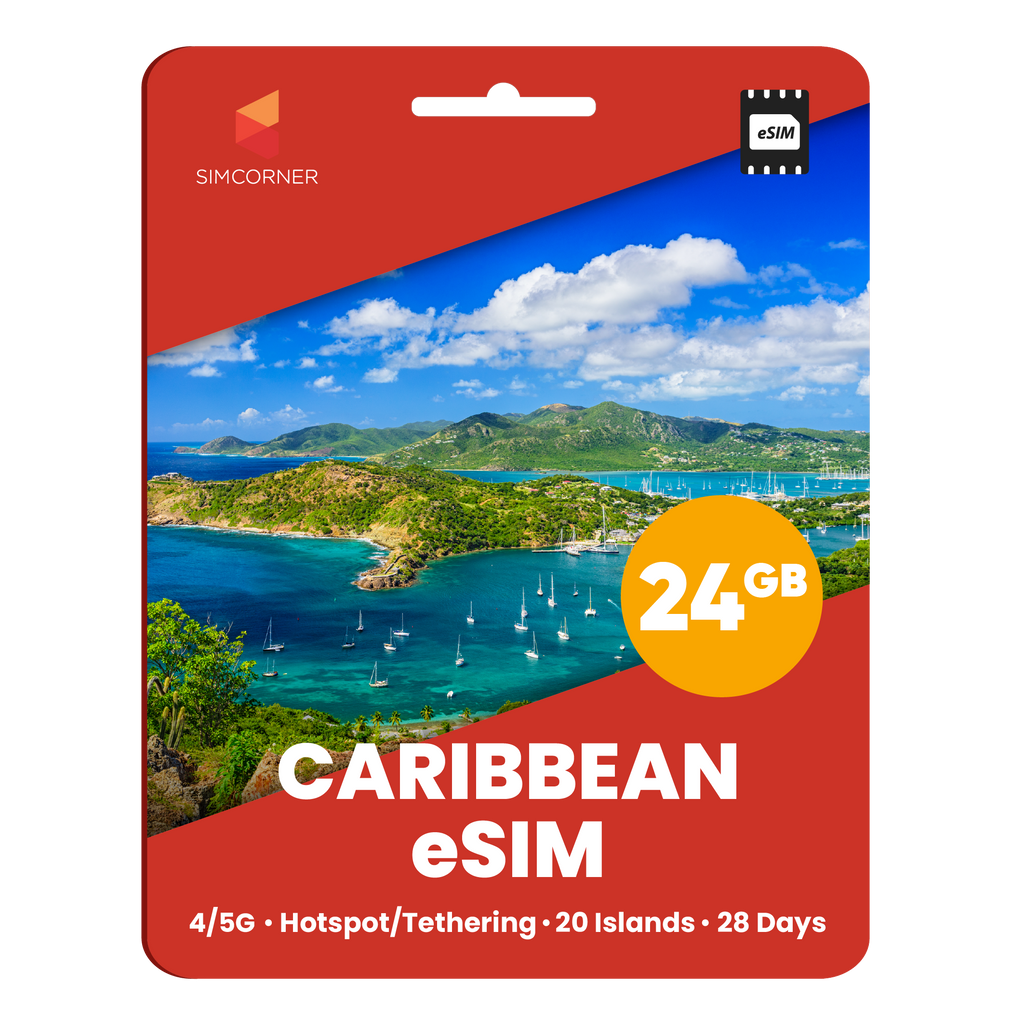 Prepaid Caribbean eSIM Card (24GB) | SimCorner