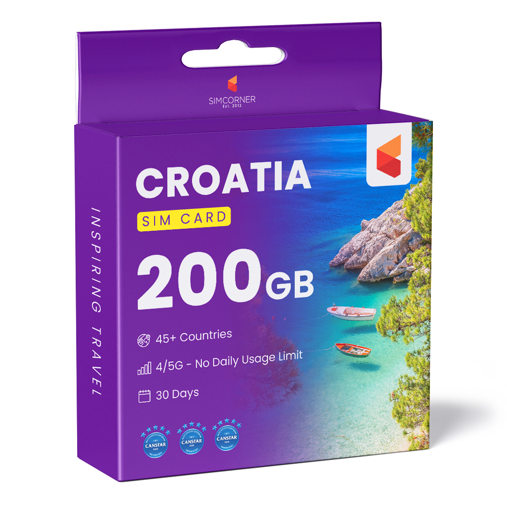 Croatia Travel Sim Card 200GB - SimCorner