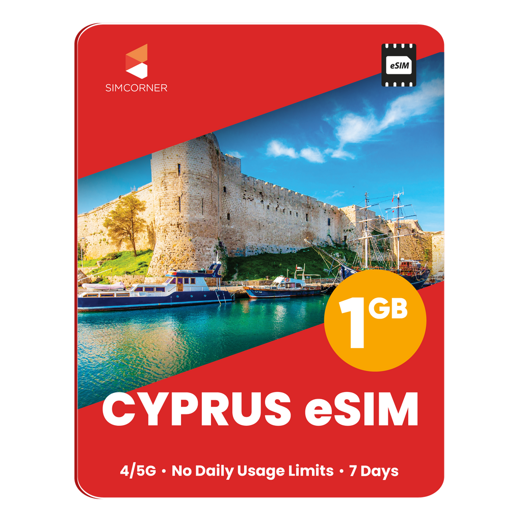 Cyprus eSIM: 1GB - 7 Days - SimCorner