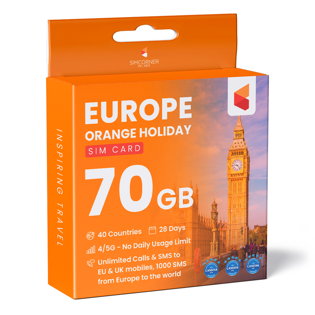 Europe Orange Sim Card (28 Days - 70GB)