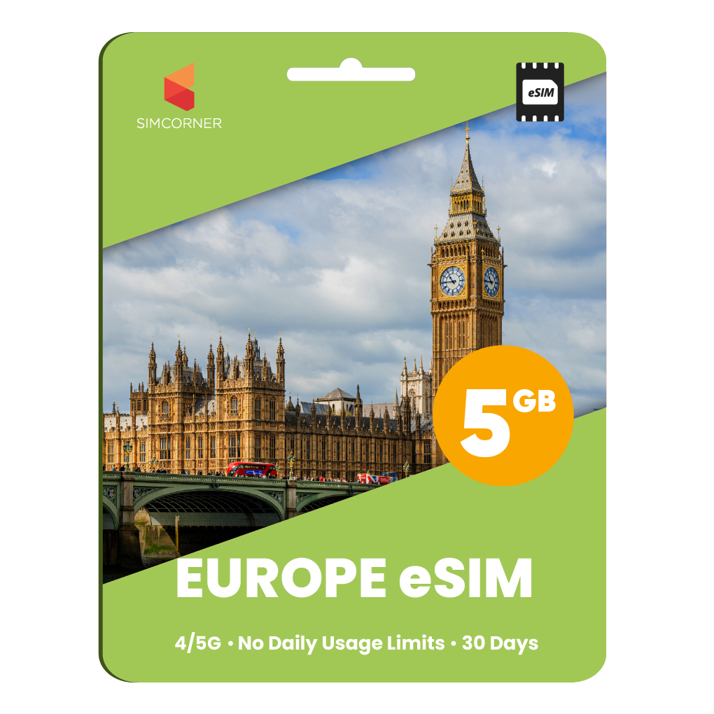 Europe eSIM: 5B - 30 Days - SimCorner 