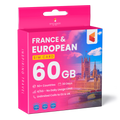 France & European Sim Card (60GB)