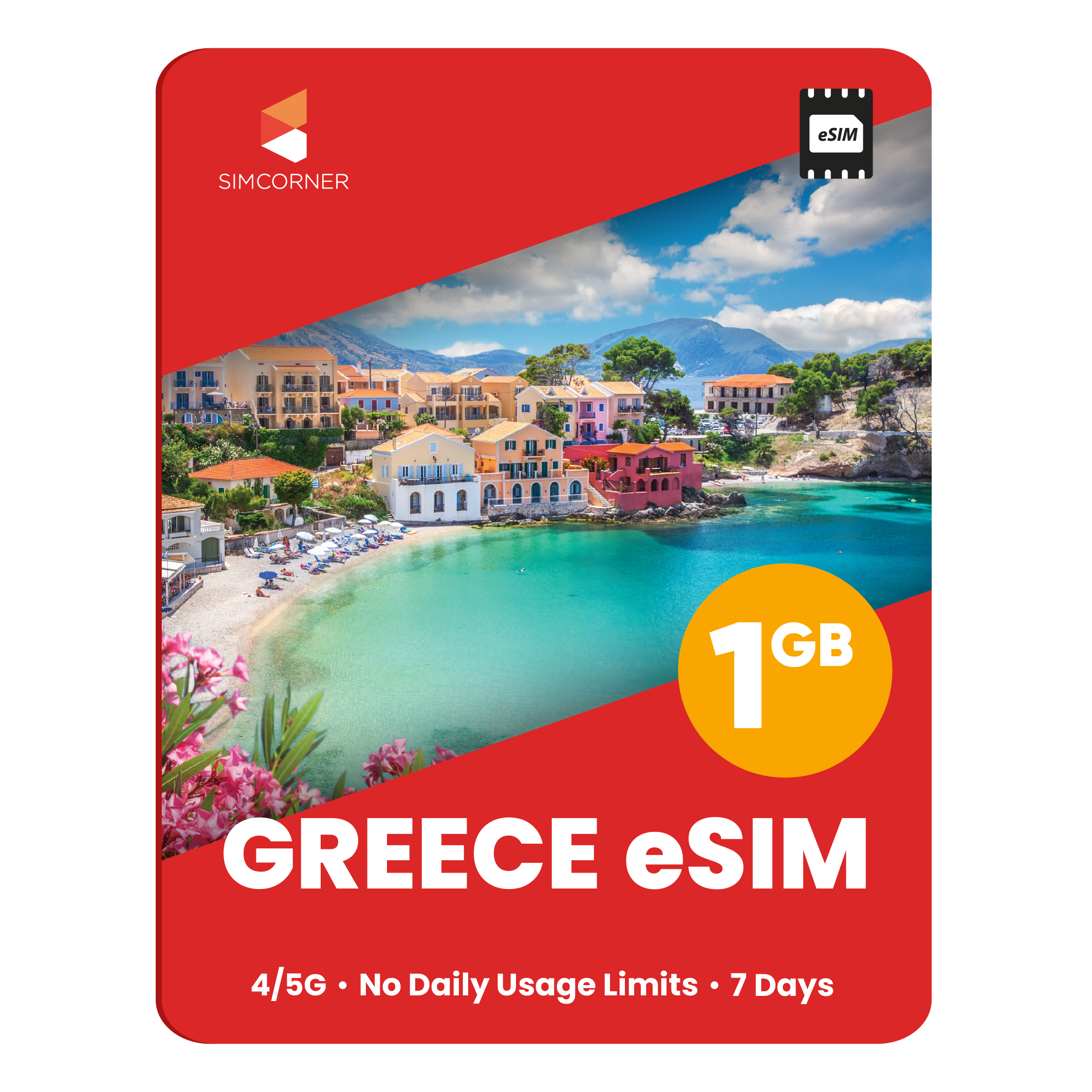 Greece eSIM: 1GB - 7 Days - SimCorner