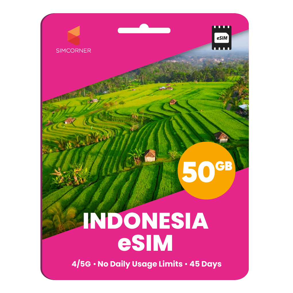 Indonesia eSIM: 50GB - 45 Days | SimCorner