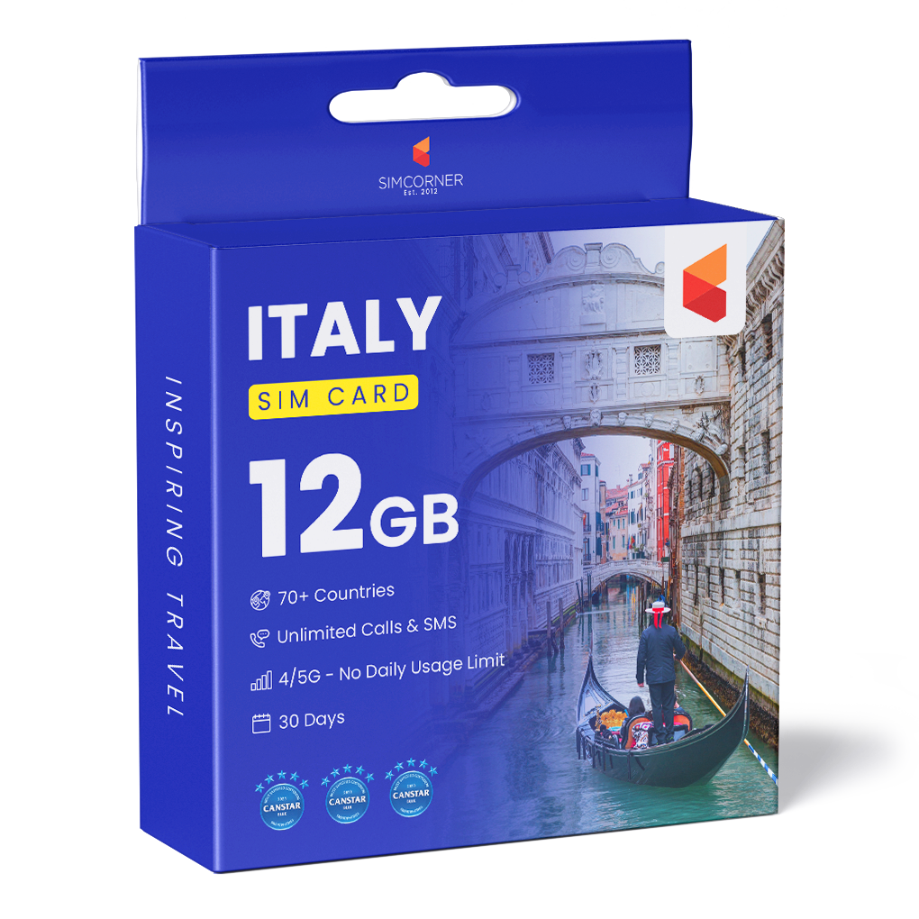 Italy Travel Sim Card (12GB) | SimCorner