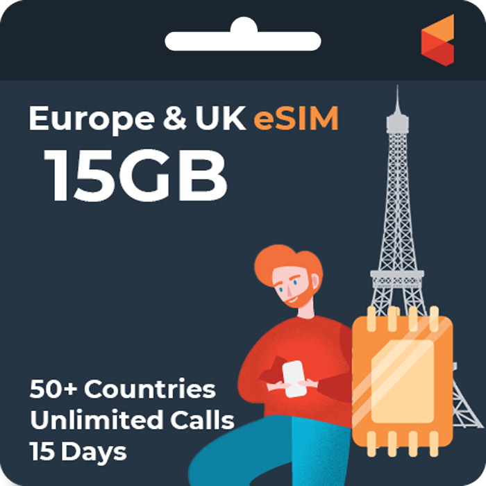 [eSIM] Europe eSim Card (15GB)