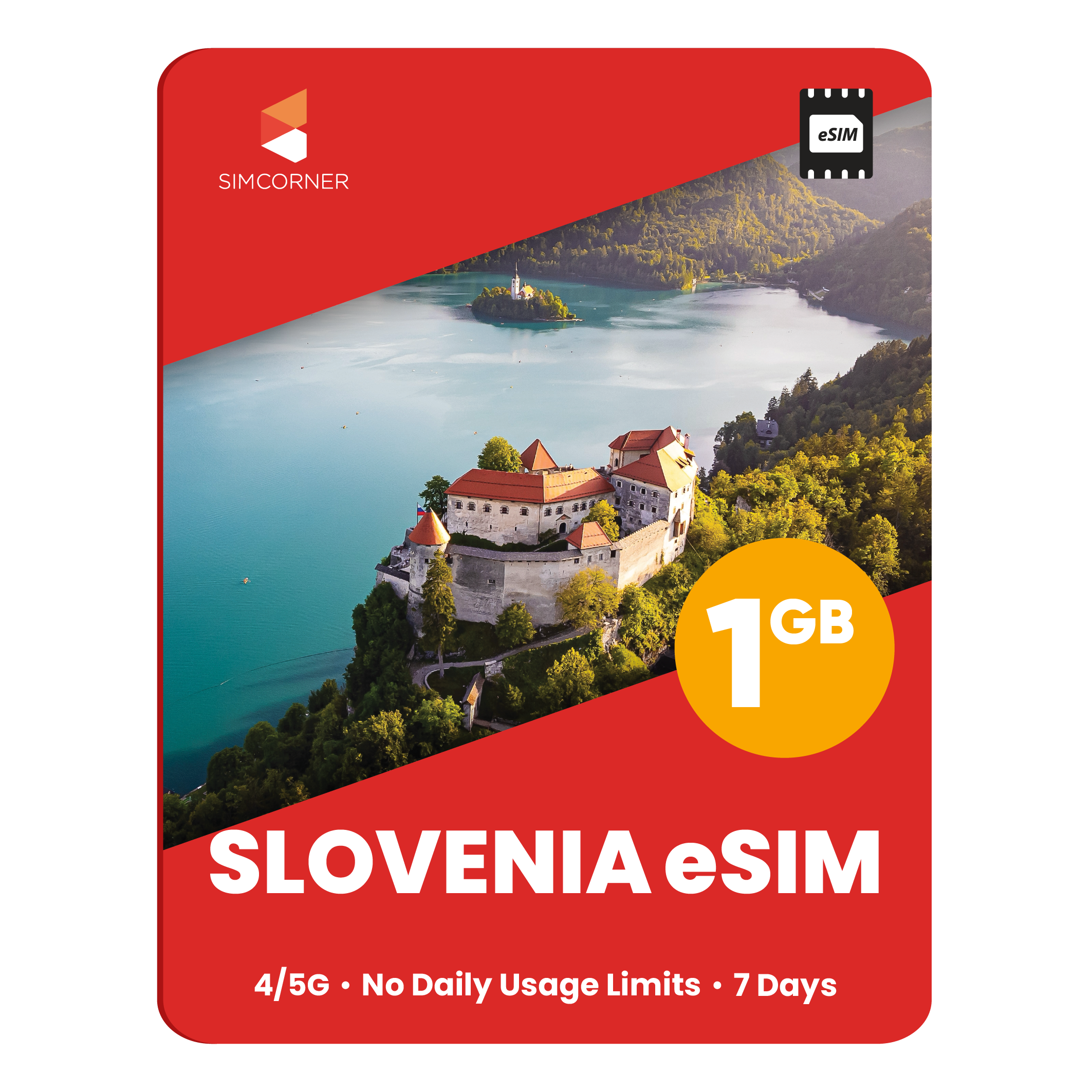 Slovenia eSIM: 1GB - 7 Days - SimCorner