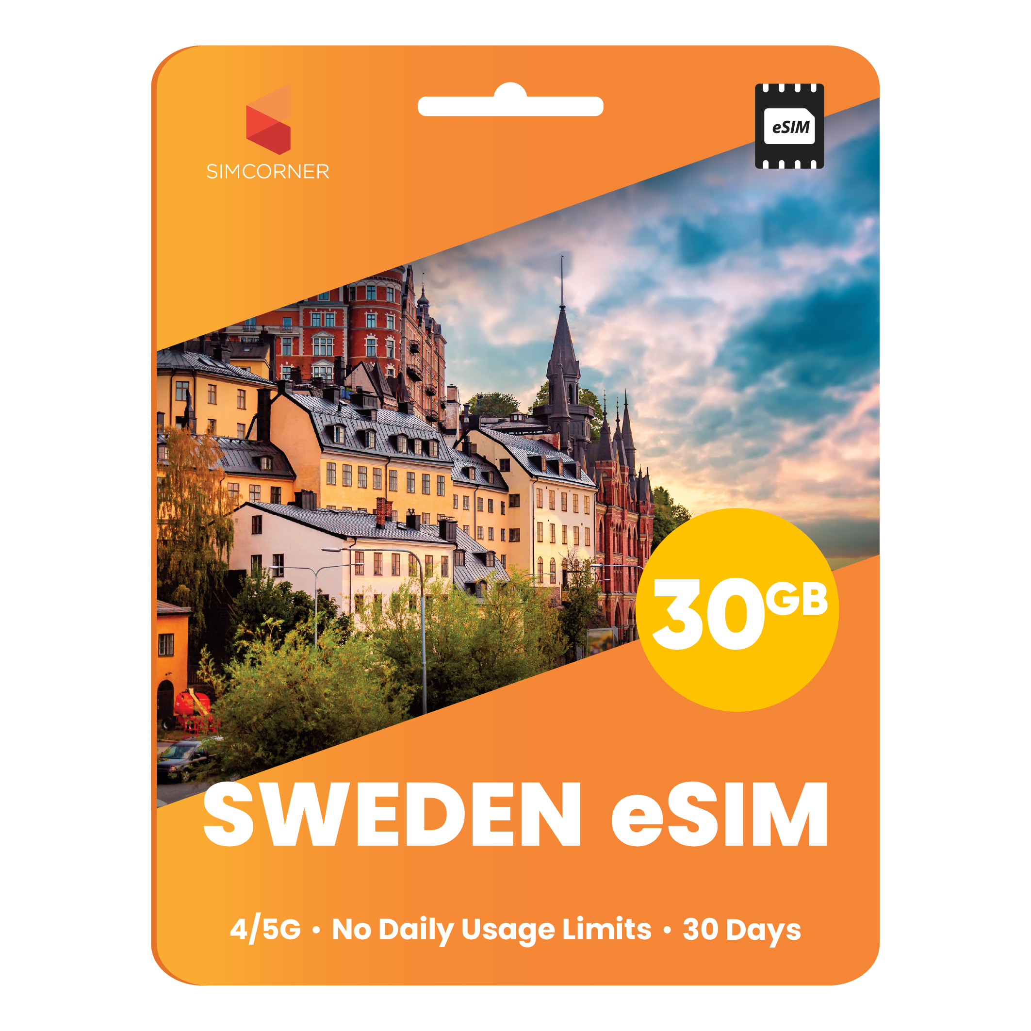 Sweden eSIM: 30GB - 30 Days