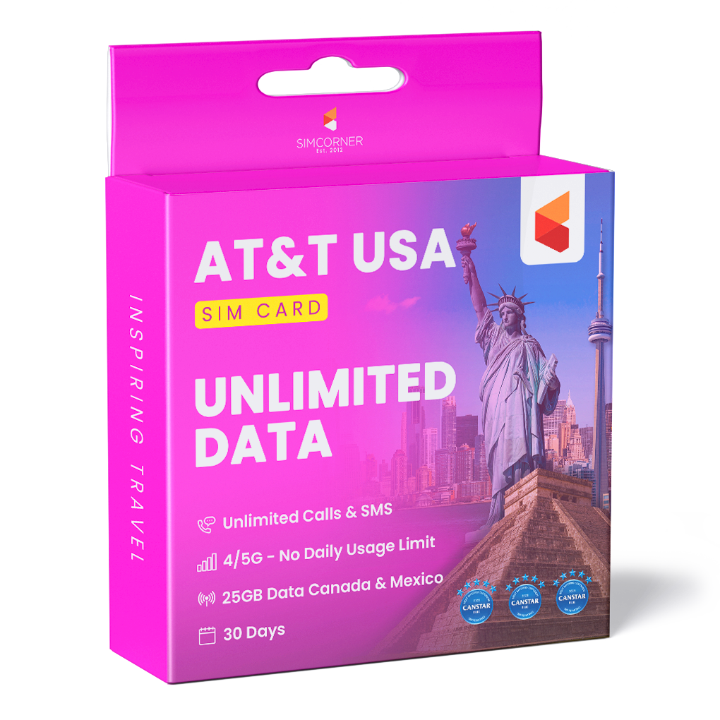 AT&T Unlimited Data SIM USA (25GB Canada, Mexico)