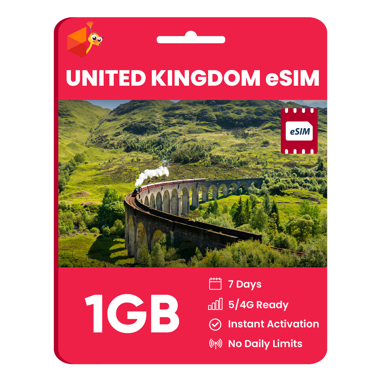 United Kingdom eSIM: 1GB - 7 Days