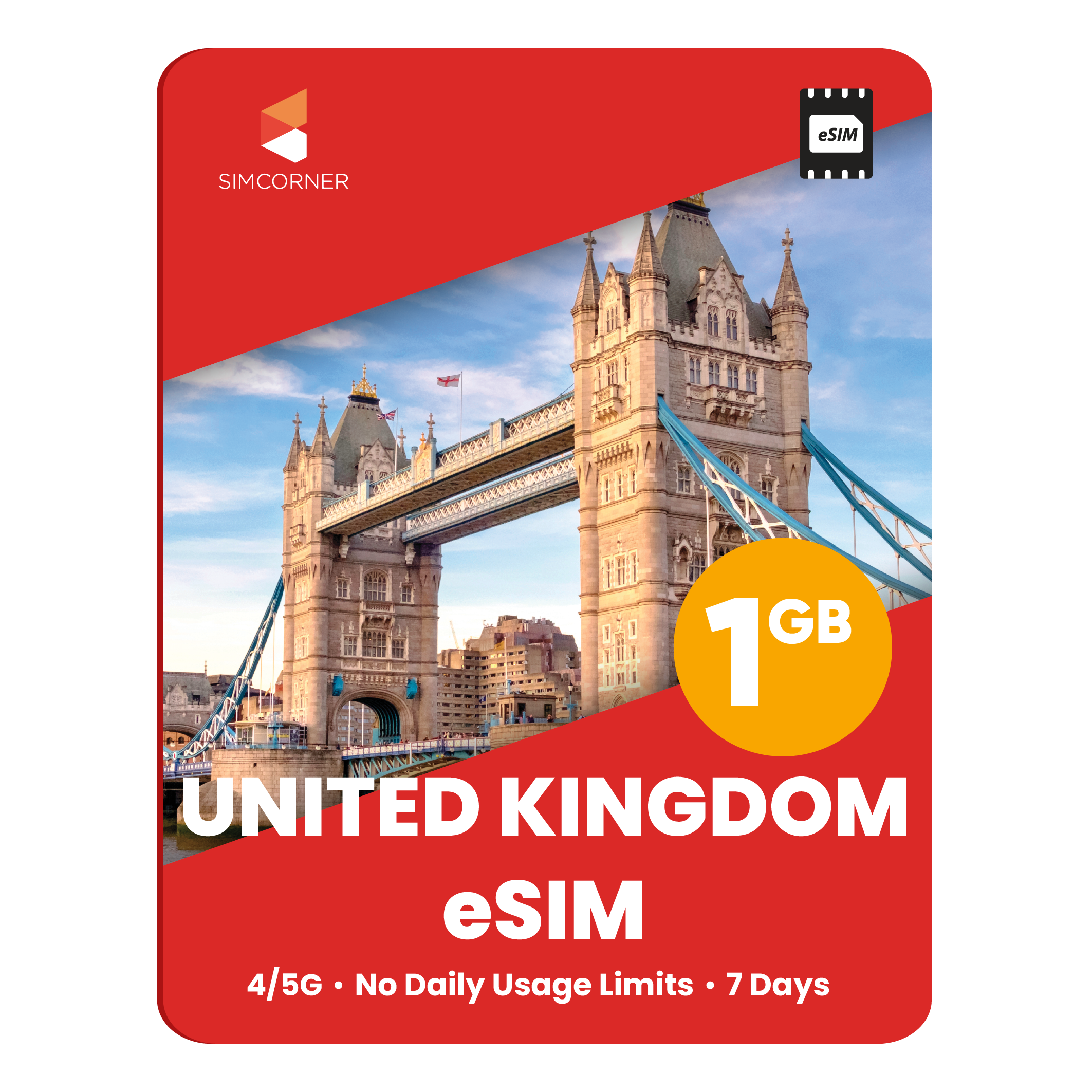 United Kingdom eSIM: 1GB - 7 Days