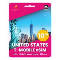 [eSIM] USA Travel SIM - 10GB (T-Mobile) | SimCorner