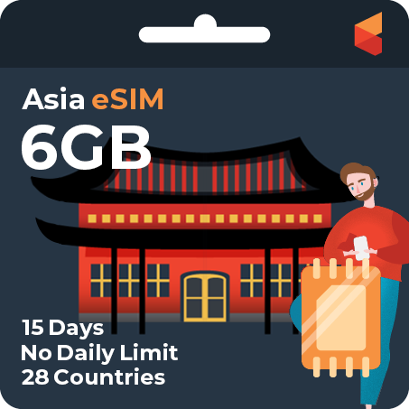 [eSIM] Asia Travel SIM (6GB - 15 Days)