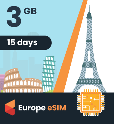 Europe eSIM: 3GB - 15 Days