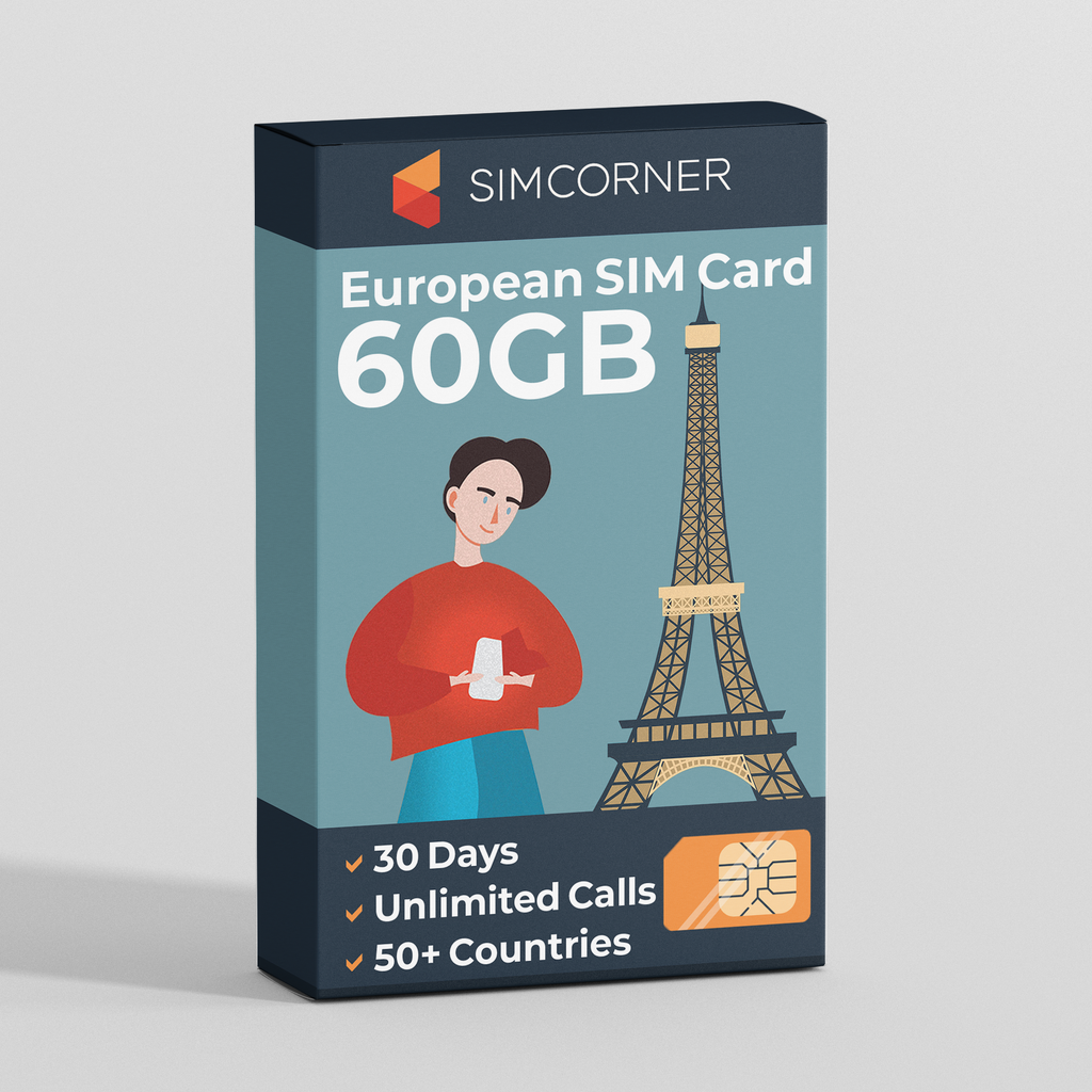 SimCorner European SIM 60gb