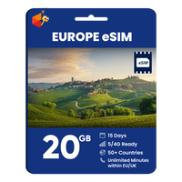 Thumbnail for [eSIM] Europe eSim Card (20GB)