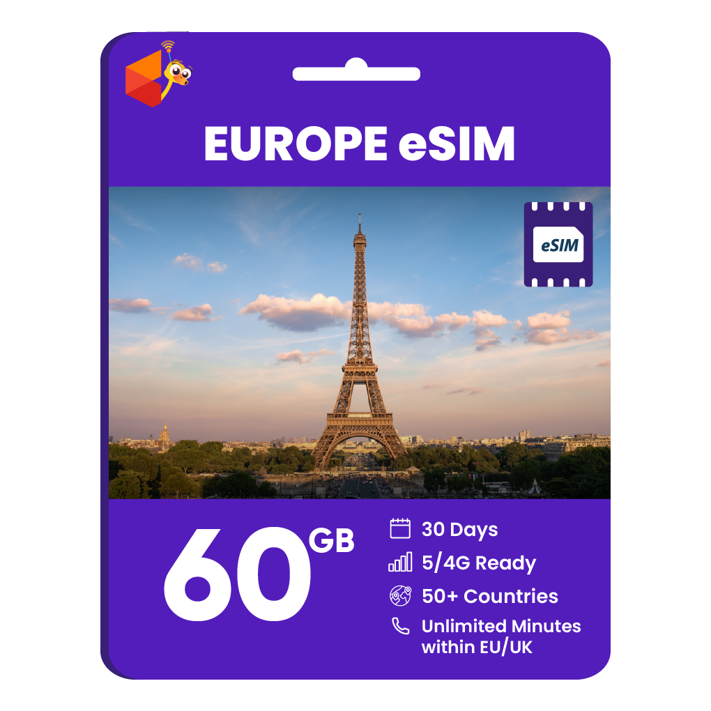 [eSIM] Europe eSim Card (60GB)