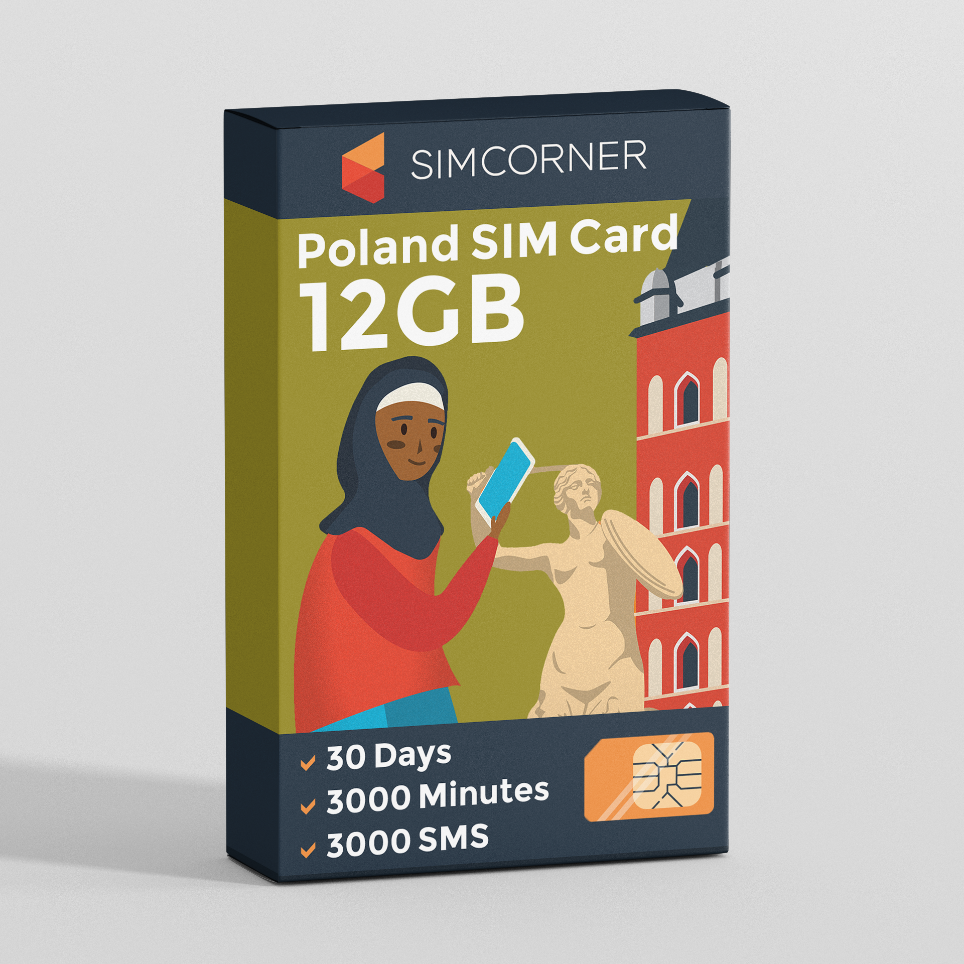Poland Travel Sim Card (12GB)