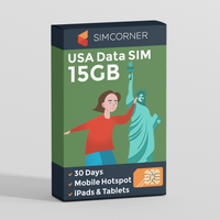 15GB USA Data Only Sim (iPad/Tablet)