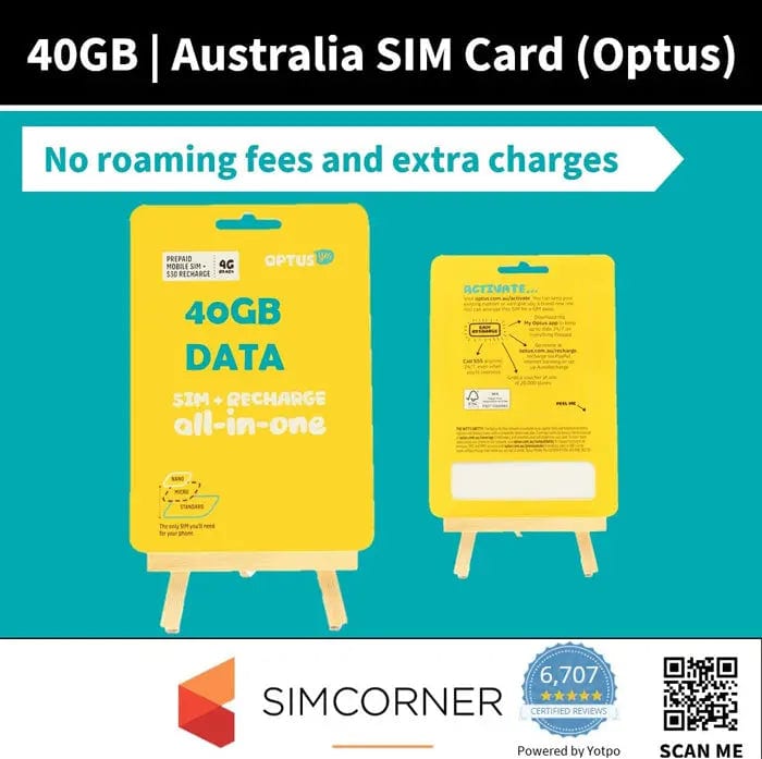 Australia Travel SIM Card (Optus) - 40GB  - SimCorner New Zealand