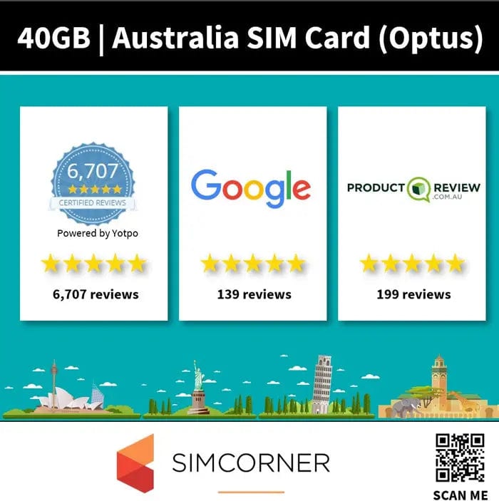 Australia Travel SIM Card (Optus) - 40GB  - SimCorner New Zealand