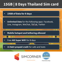 Thailand Travel Sim Card - 15GB (AIS)  - SimCorner New Zealand