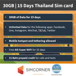 Thailand Sim Card - 30GB (AIS)  - SimCorner New Zealand